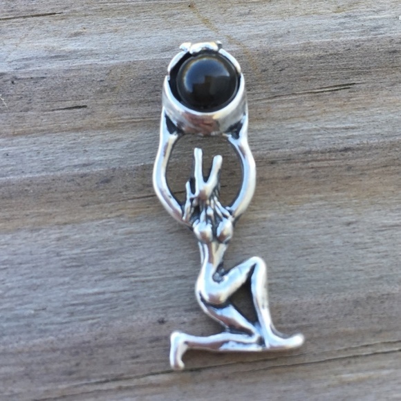 Wolf Moon Pendant .925 Sterling Silver w/ genuine Star Diopside gem Made in USA - Picture 6 of 6